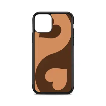 brown coração yin yang Caso de Telefone para o iPhone mini-12 11 pro XS Max X XR 6 7 8 plus SE20 de Alta qualidade TPU yawakata cover