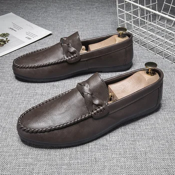 Couro Homens Sapatos De Luxo 2022 Casual Sapatos Para Homens Sapatos De Barco Artesanal Homens Slipon Condução Sapatos Mocassins Masculinos Zapatos