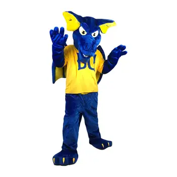Fursuit Dragão Azul da Mascote do Traje Bonito Unisex Trajes Animais de Cosplay Monstro Personagem Roupas para Adultos Mascotes Festa