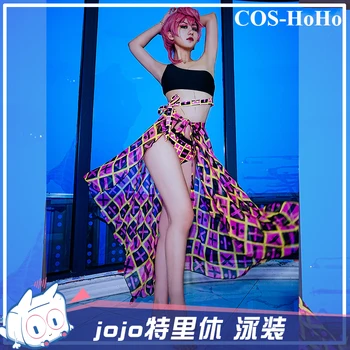 COS-HoHo Jogo JOJO's Bizarre Adventure Trish Una Maiô Sexy Doce Lindo Uniforme Cosplay Traje de Festa Piscina Swimwear das Mulheres