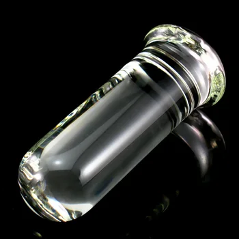 A Forma Cilíndrica De Vidro Transparente Plug Anal Grande Vibrador Dilatador Anal Vagina Expansor De Dildos De Vidro Plug Anal Os Brinquedos Sexuais