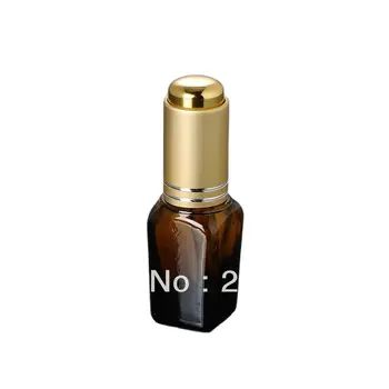 15ml marrom praça garrafa óleo essencial com ouro prima bomba droper ,frasco de vidro para cosméticos embalagem