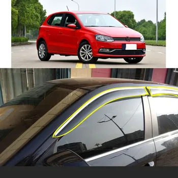 Adesivo de Vidro de uma Janela de Vento Viseira Chuva/Sol Guarda de Ventilação Para VW Volkswagen Polo Hatchback de 2011 a 2012 2013 2014 2015 2016 2017 2018