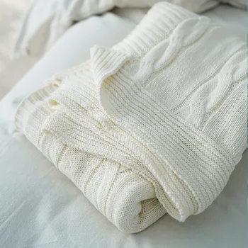 Estilo nórdico de Algodão de Malha Jogar Cobertor de Lazer de Verão 120*180cm para Camas de Sofá de Tricô Cobertores Colcha