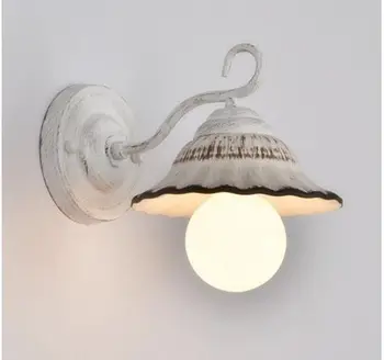 Nordic criativo E27 lâmpada de parede da varanda do quarto do corredor Reataurant Americana retro simples de cerâmica led, lâmpada de parede