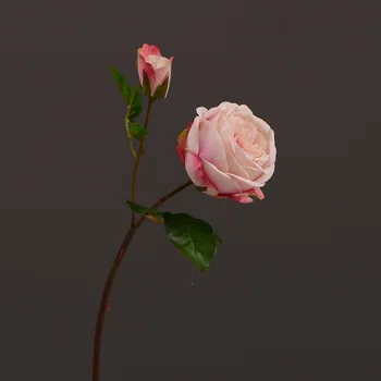 Realistas Ramo De Rosas De Seda, Flores Artificiais Mesa Da Sala De Decoração De Casamento Decoração De Natal Britânico Rosa Com Folhas