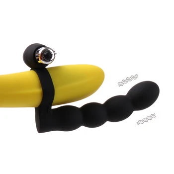 Bead Anal Vibradores Para Homens Mulheres Penetração Strapon Vibrador Plug anal Anel Íntimo produto Adulto do Sexo Brinquedo Casais
