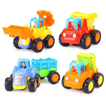 Engrossar O Impulso E Ir De Carro Veículos De Construção De Brinquedos De Puxar Para Trás Dos Desenhos Animados Jogo Por 2 A 3 Anos De Idade, Meninos, Crianças, Crianças Dom Veículos De Brinquedo