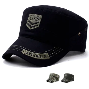 Novo EXÉRCITO dos EUA Bordado Chapéu Militar Homens Mulheres Ajustável de Topo Plano de Camuflagem preta legal o tampão do trucker boa qualidade chapéu de algodão