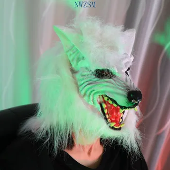 Lobisomem Halloween Máscara De Lobo Mau Grande Adultos Cabeça Cheia Lobo Máscara Do Traje Acessório Festa De Máscaras Crianças Cosplay De Brinquedo