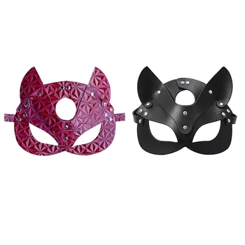 Fetiche sexy brinquedos do sexo máscara de Meia Máscara de Festa BDSM Cosplay Punk colar de escravo Adereços de Látex SM Máscara para os Adultos Máscaras de Jogos para Adultos