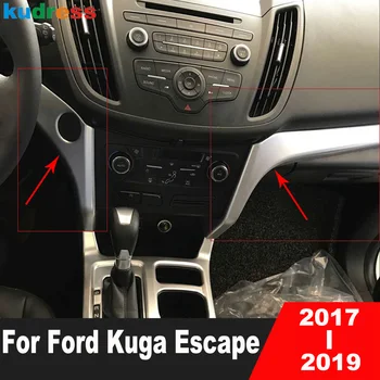 Para a Ford Kuga Escapar 2017 2018 2019 ABS Matte Carro do Centro de Console de Controle Painel de controle Tampa de Moldagem Guarnição de Interiores Acessórios