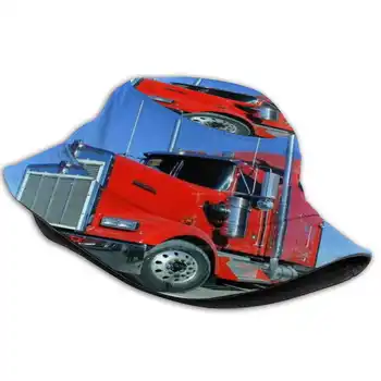 Monstro Vermelho Dobrável Panamá Balde Hat Cap Grande Caminhão Motorista De Caminhão De Transporte Motorista De Caminhão Motorista De Caminhão Trator Caminhão Monstro