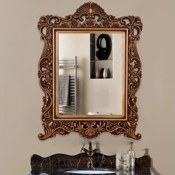 Grande Espelho Decorativo De Parede Praças Casa De Banho De Ouro De Corpo Inteiro Estética Decorativa Espelho De Maquiagem, Espelho Grande Decoração Para Casa