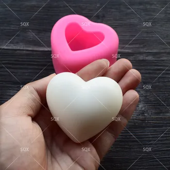 3D Coração de Amor de Chocolate do Molde de Decoração de Bolo Líquido Moldes de Silicone DIY Fondant de Sabão Molde de Ferramentas de Cozimento SQ17200