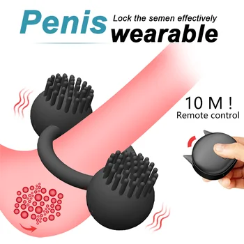 Controle remoto Anel vibrador Pênis Vibrador Adultos Brinquedo do Sexo para Um Casal, Anel de Atrasar a Ejaculação precoce Anel de Brinquedo do Sexo para Homens