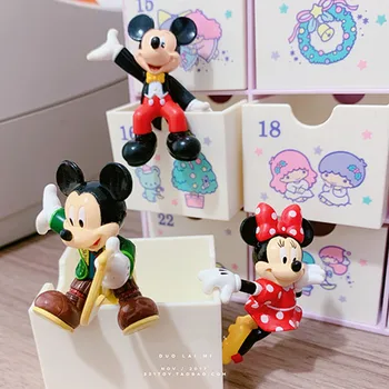2PCS 4-5cm Disney última ordem em massa de Minnie do Mickey de xícara de borda série de boneca de decoração DIY coleção de ornamentos