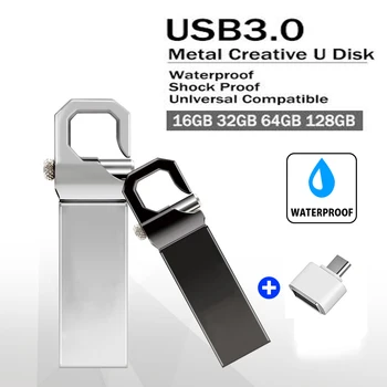 Velocidade rápida do Cle USB 3.0 Pendrive de 128 GB OTG USB Flash Drive 256GB de 128GB de Metal Pen Drive de 2 TB 1 TB de 512GB de Memoria Stick de Memória USB