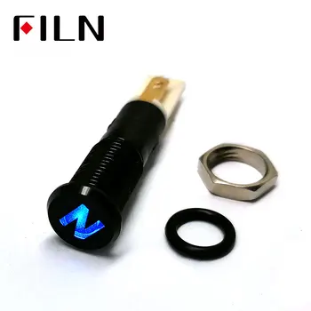 FILN 8mm C8 painel do Carro preto shell Neutro marca de 12v do diodo emissor de luz do indicador com Solda pé