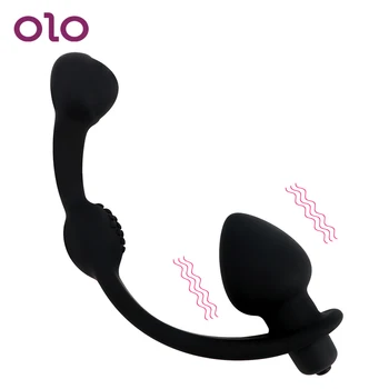 OLO Plug Anal Vibrador 10 Velocidade Plug anal em Silicone Bead Anal Massagem de Próstata Brinquedos Sexuais para Mulheres, Homens, Adultos, Produtos Eróticos