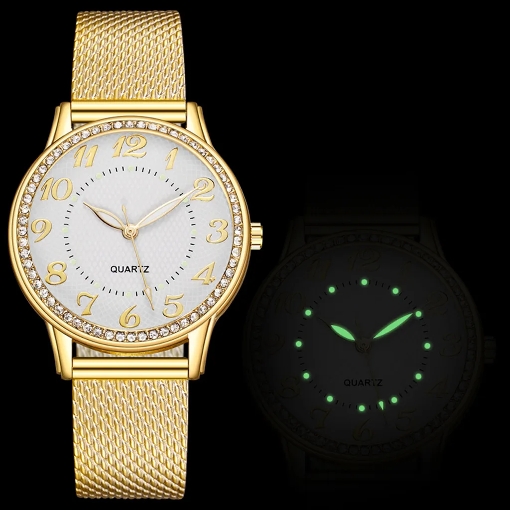 2022 Moda de Luxo Luminoso do Relógio para Mulheres Diamante de Cristal Casual Pulseira de Quartzo relógio de Pulso Relógio Feminino Reloj Mujer Imagem 2