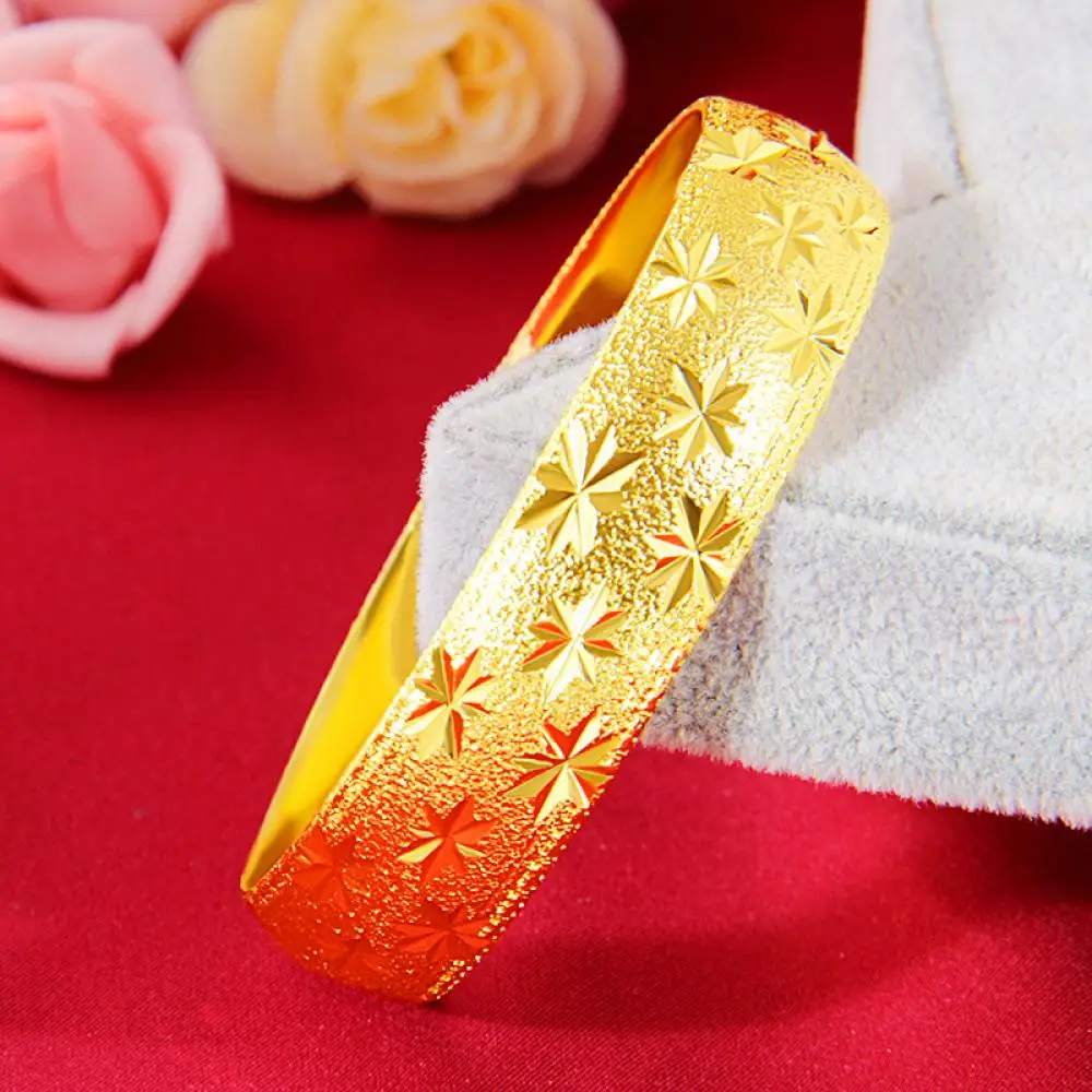 HOYON 14k fina cor pura Pulseira de ouro para as mulheres de Gypsophila Abrir Pulseira de Peixes chuva de Meteoros ouro 14 k puro cor da Jóia Imagem 1