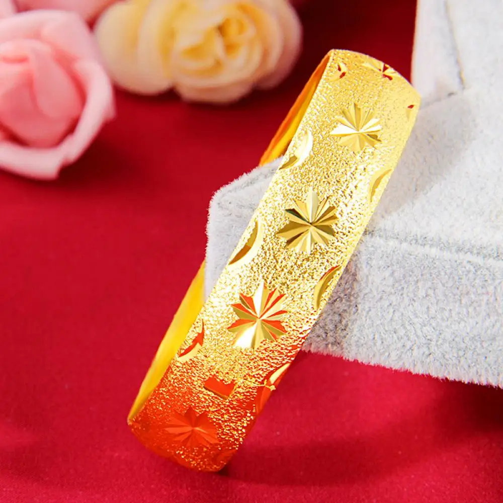 HOYON 14k fina cor pura Pulseira de ouro para as mulheres de Gypsophila Abrir Pulseira de Peixes chuva de Meteoros ouro 14 k puro cor da Jóia Imagem 2