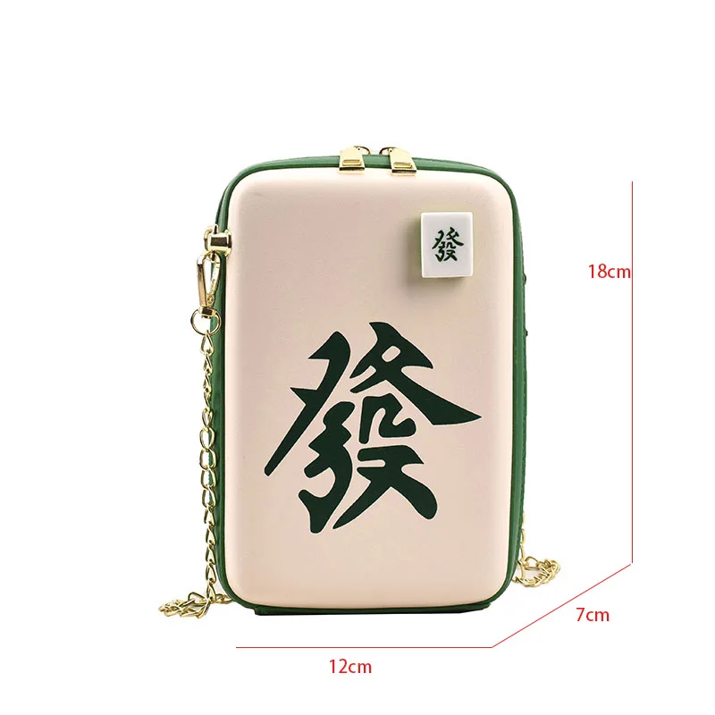 Jovem Saco Crossbody Criativo Mahjong Bolsa Bolsa Bonito a Forma de Caixa Sacos de Ombro Para as Mulheres 2022 PU Couro Bolsa Flap Imagem 5