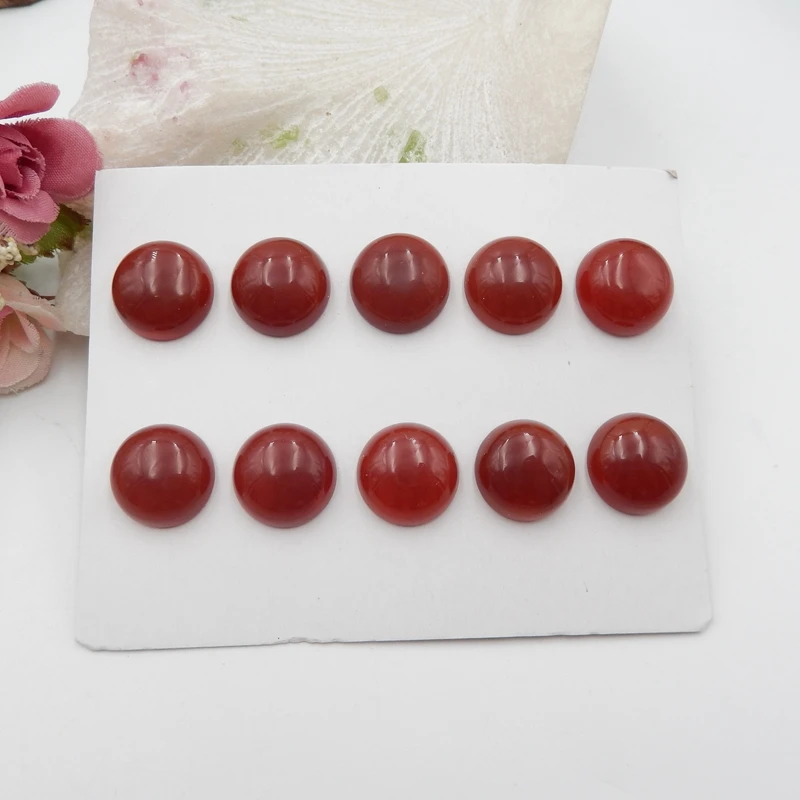 Natural de 10 Pcs De Ágata Vermelha moda jóias Pérolas forma Redonda Contas,16x7mm24.5g Imagem 0