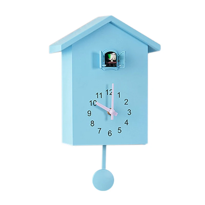 Relógio Cuco De Parede Relógio - Movimento Em Estilo De Chalé , Minimalista De Design Moderno Azul Imagem 0