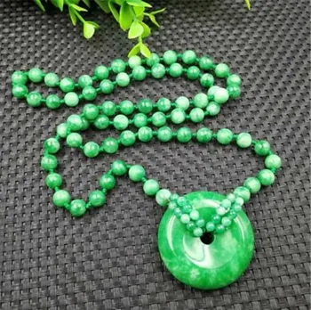 Natural Genuíno Birmanês Esmeralda, Jade Donut Pingente Mulheres Homens Reais Jadeite Charme Colar Jades De Pedra Amuleto Accessorie Jóias