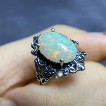 Jóias joyas feminina pedras preciosas, anéis de cor natural opala único produto de alta qualidade S925 prata configuração de Dedo loops presente