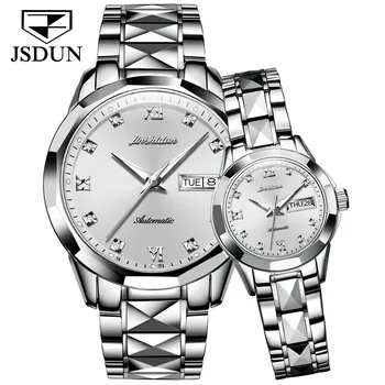JSDUN 2021 Quente-vendendo a Par Relógio Marca de Topo Luxo Relógio Mecânico Relógio à prova d'água Moda Casual de Desporto de Senhoras Casal Assistir