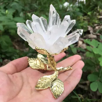 Natural de quartzo transparente flor de cristal cluster mineral pingente de reiki tratamento 1PC