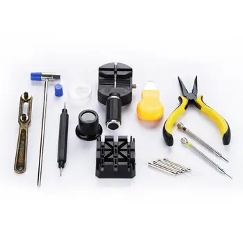 Profissional de reparação de relógios de entrada de tabela de ferramentas de 16 conjuntos de decoração de mesa de ferramentas de montagem de relógio de ferramentas