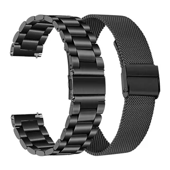 Alça de Conjuntos para Samsung Galaxy Watch 42 Banda 20mm 22mm Sólida de Aço Inoxidável, Bracelete para o Galaxy Watch 41mm 45mm Malha do Loop Correias