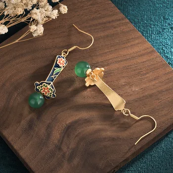 Verde Jade Ruyi Brincos De Luxo, Charme Natural Amuletos De Jóias De Moda Das Mulheres De Pedra Jadeite Acessórios Amuleto De Prata 925