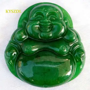 KYSZDL de Alta qualidade, natural de pedra verde mão-de Buda esculpida jóias pingente de presentes para Mulheres de pedra padroeiro colar pingente