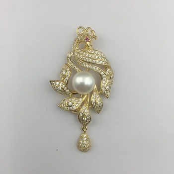 Sinya Real Broche de Pérolas pássaro fênix de maravilha de design de jóias para as mulheres, a Mãe de Senhoras 11mm grande pérola cor opcional venda Quente